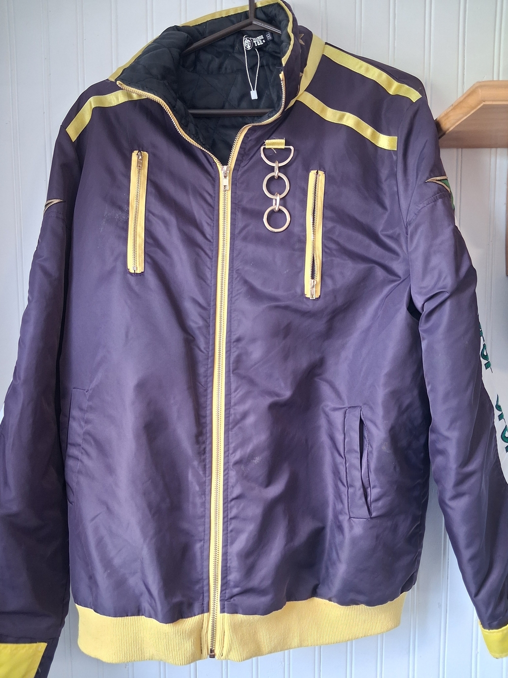 JOJO'S BIZARRE ADVENTURE Purple and Yellow Bomber Jacket - Stylish Casual Coat